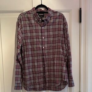 Bonobos Men's Red and Gray Checkered Shirt